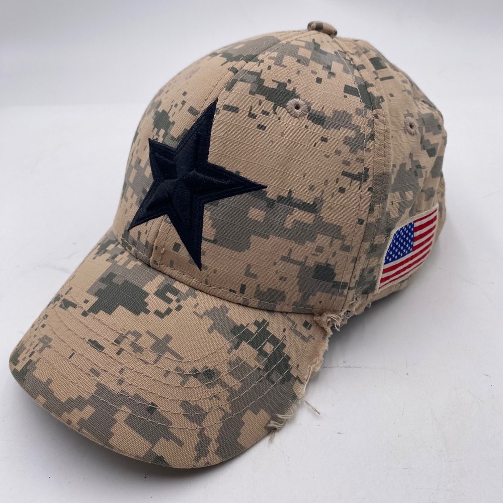 DALLAS COWBOYS tactical Digital Camo Hat Tan Distressed Snapback NFL see pic
